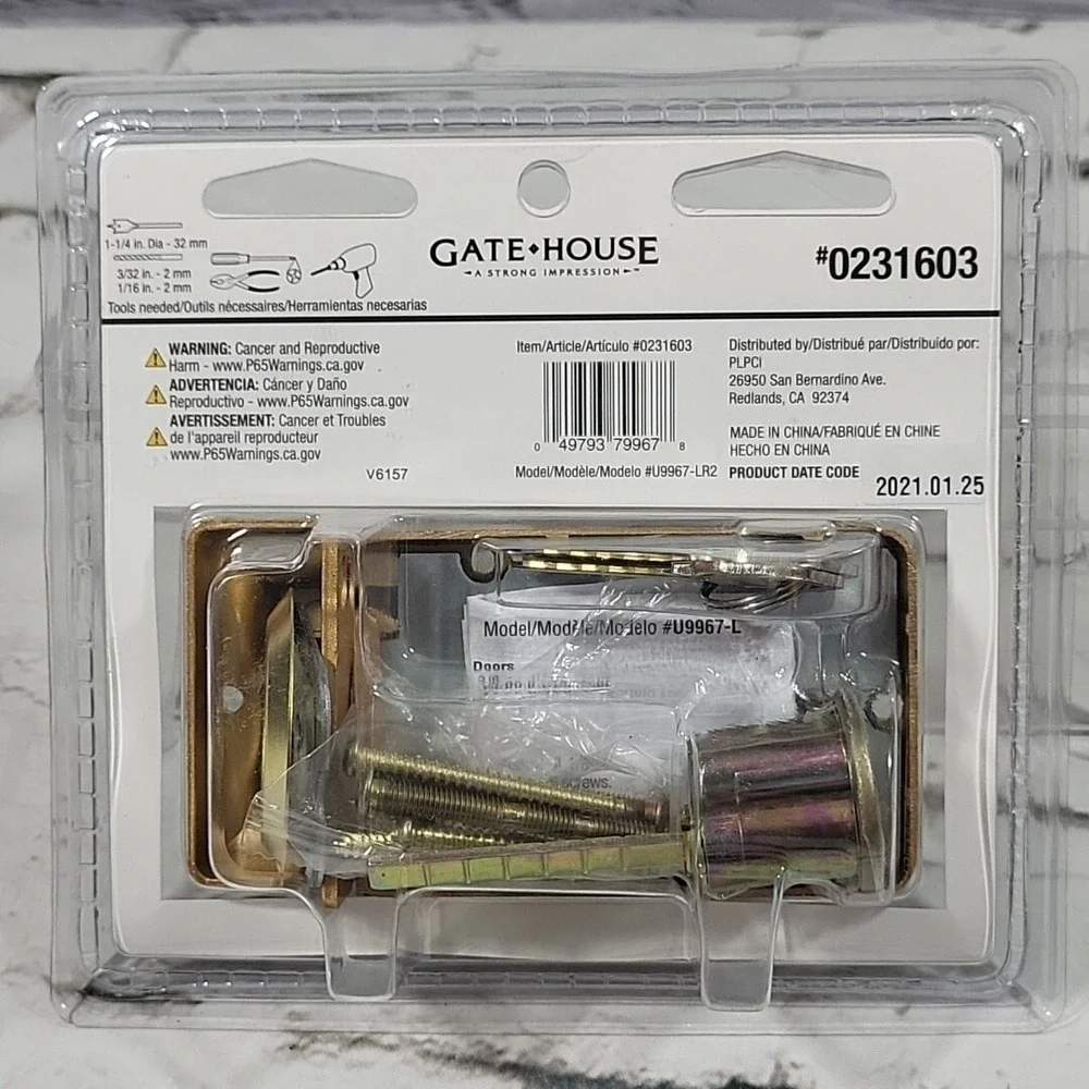Gate House Brass Entry Deadlatch‎ Lock Single Cylinder 0231603- Bronze